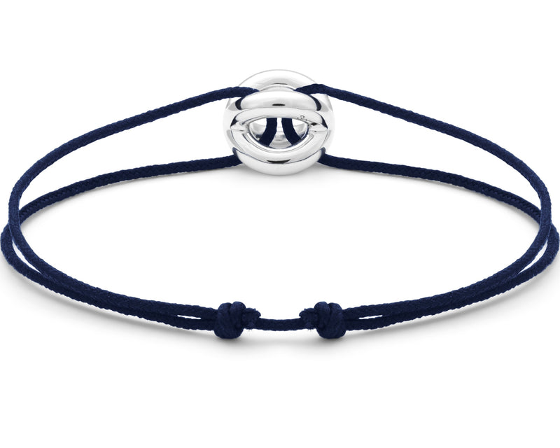bracelet cordon entrelacs bleu marine le 3g