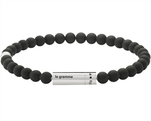soft black bead bracelet with 1 silver bead 25g