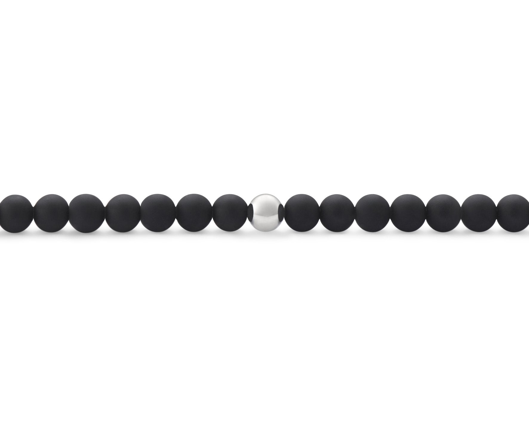 soft black bead bracelet with 1 silver bead 25g