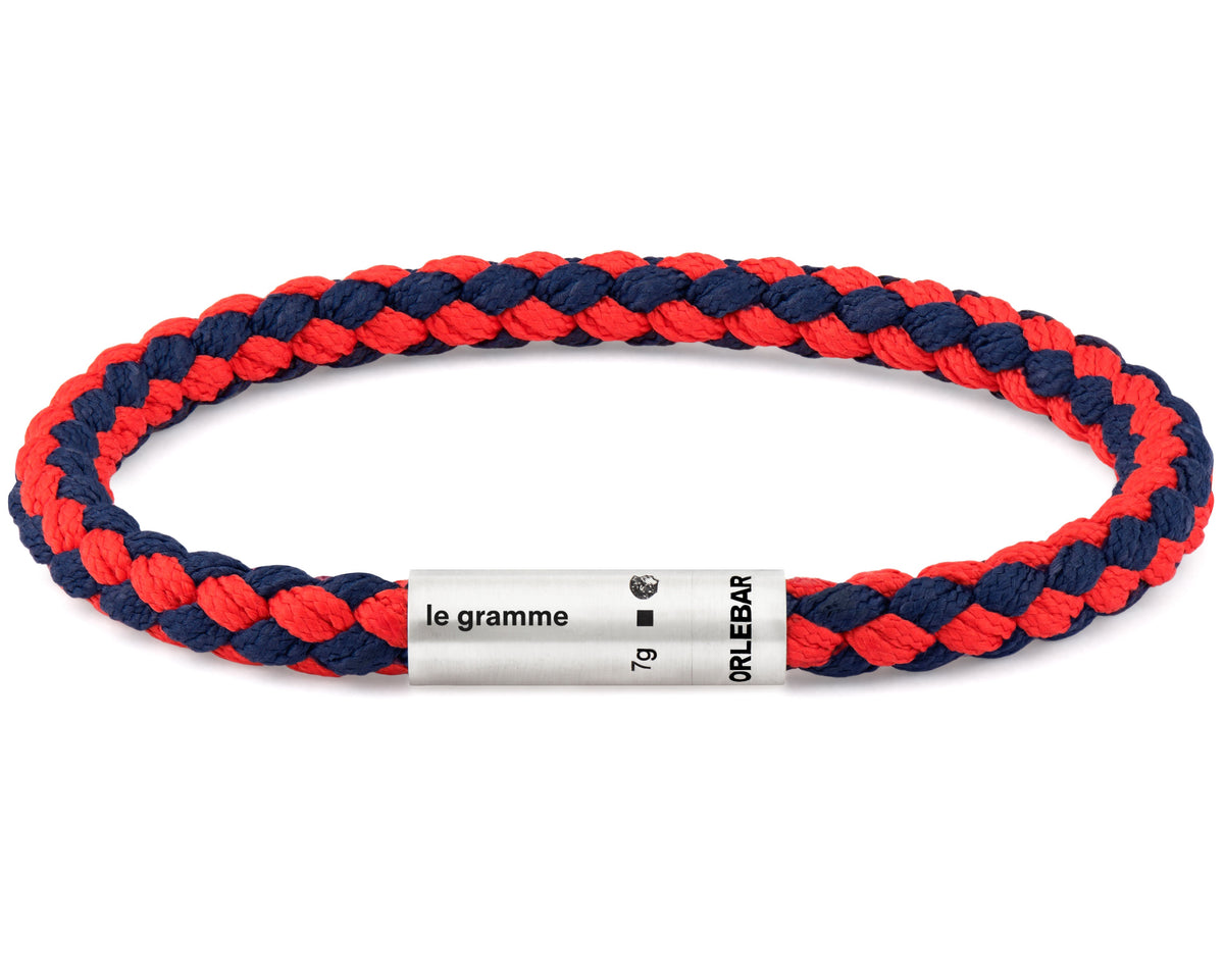 navy &amp; red nato cable bracelet orlebar brown 7g