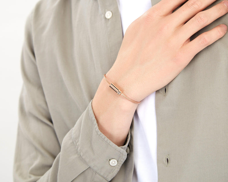bracelet câble guilloché horizontal le 11g