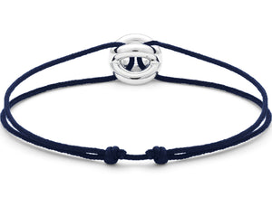 bracelet cordon entrelacs bleu marine le 3g
