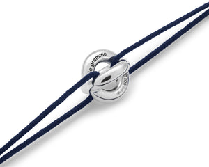 bracelet cordon entrelacs bleu marine le 3g