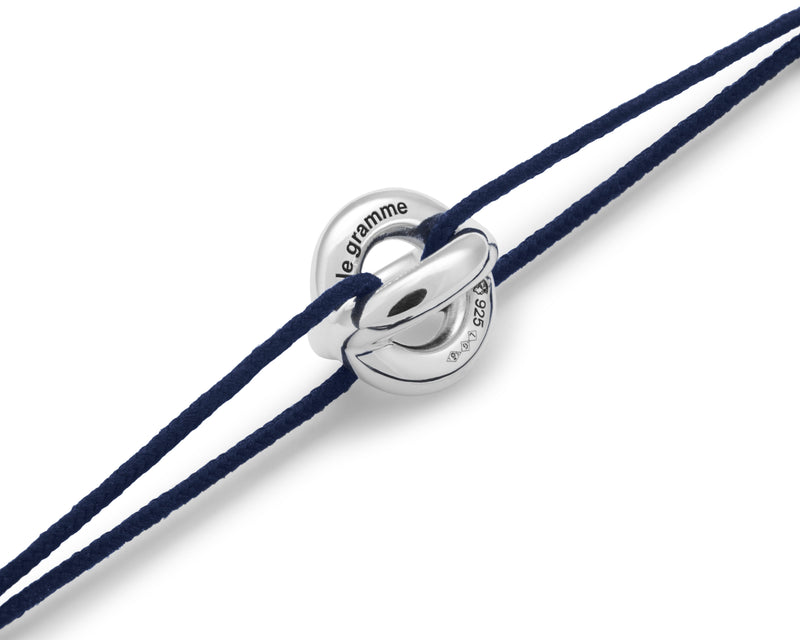 bracelet cordon entrelacs bleu marine le 3g