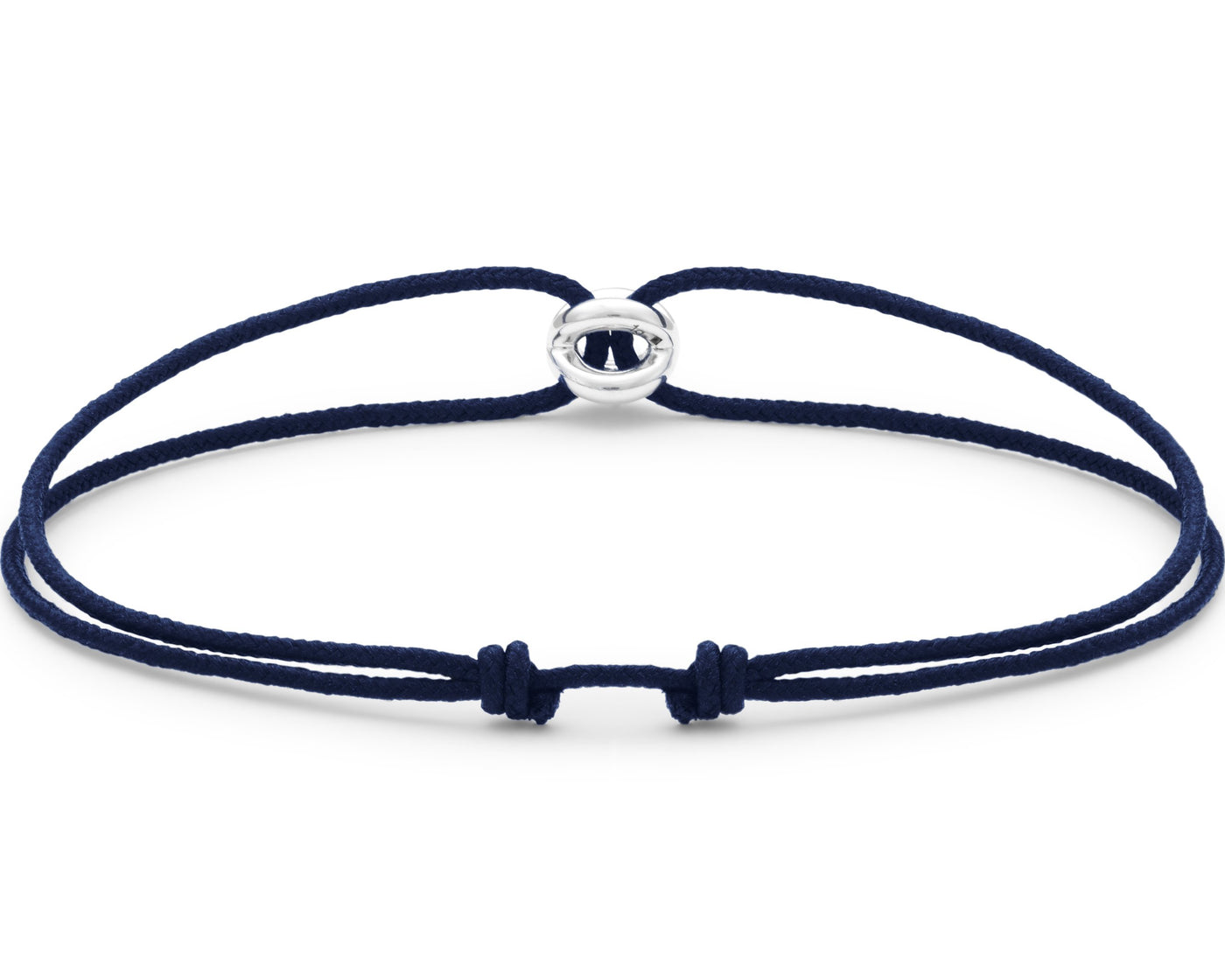 bracelet cordon entrelacs bleu marine le 1g