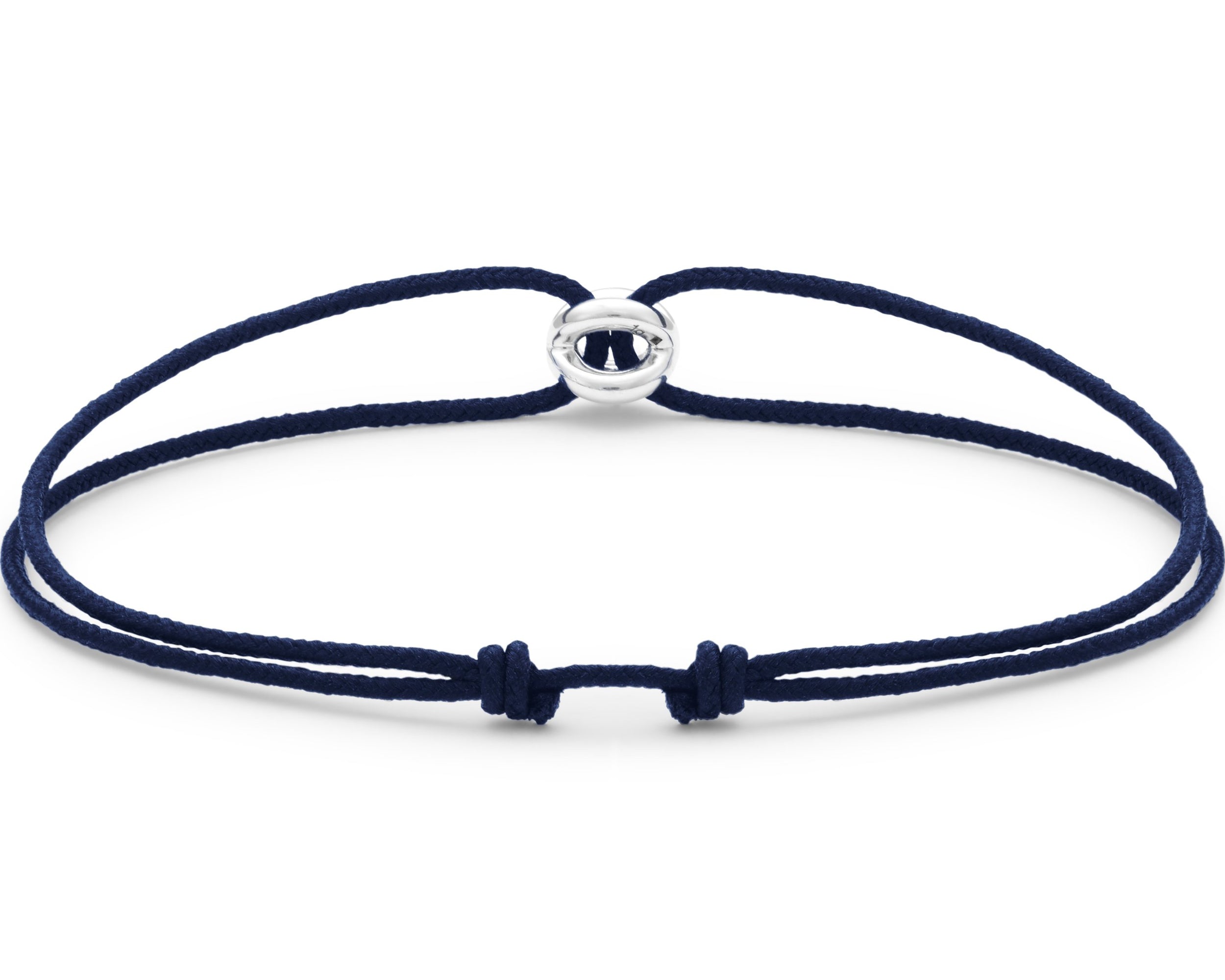 bracelet cordon entrelacs bleu marine le 1g