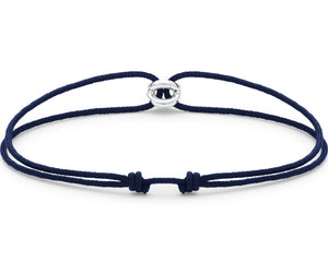 bracelet cordon entrelacs bleu marine le 1g